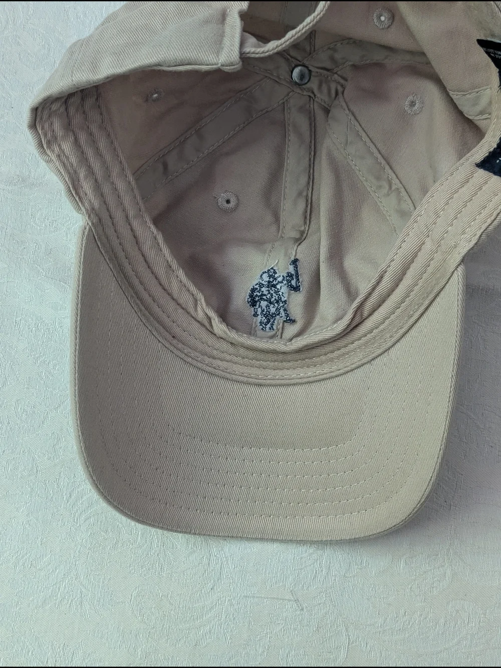 U.S. Polo Assn. Beige Baseball Cap Adjustable Solid Casual Men One Size USA